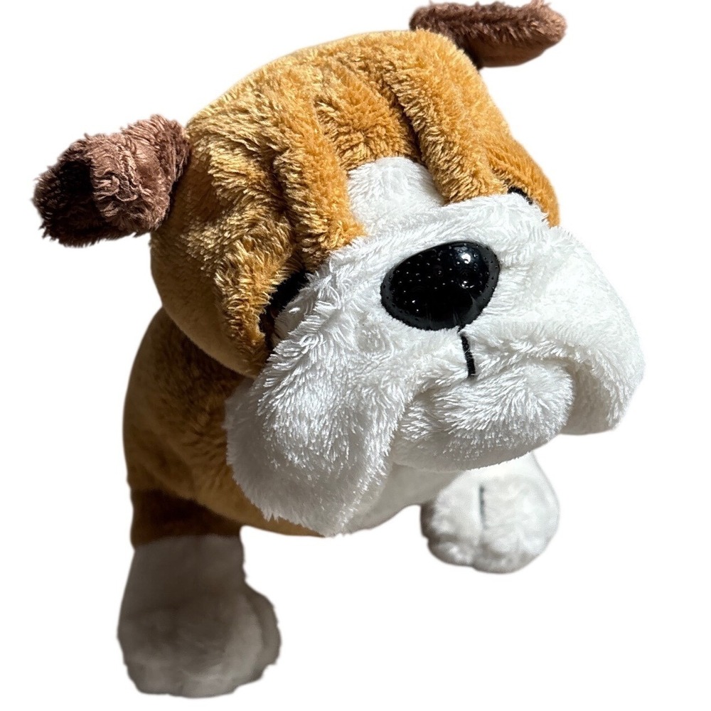 Ganz Webkinz Bulldog Plush Stuffed Animal Tan White Brown W Logo HS102